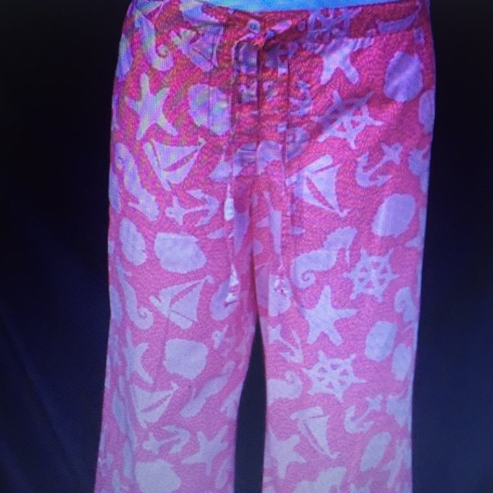 Lilly Pulitzer Pink Nautical Wide Leg Pants
